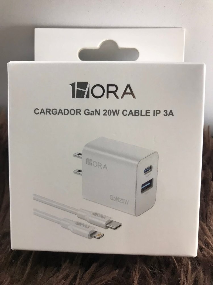 Cargador de 1 puerto para IP GaN 20W Cable IP a C 3A 1ORA