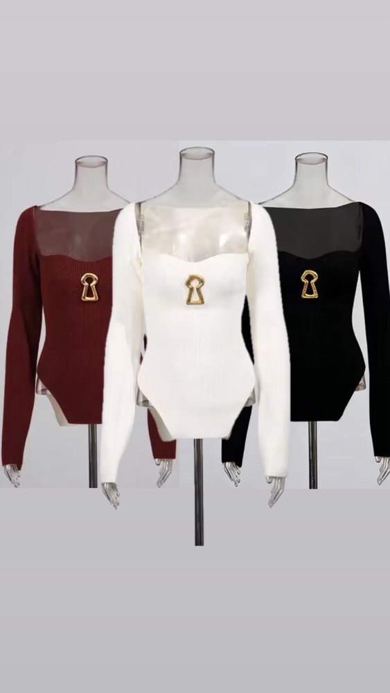 Camisa manga larga algodon escote corazon detalle LOCK Twotwinstyle  3 colores