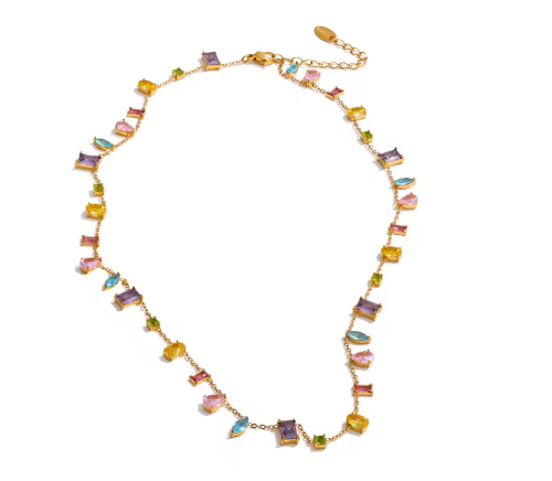 Cadela de zirconias varias formas de colores