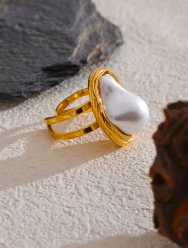 Anillo ajustable perla grande
