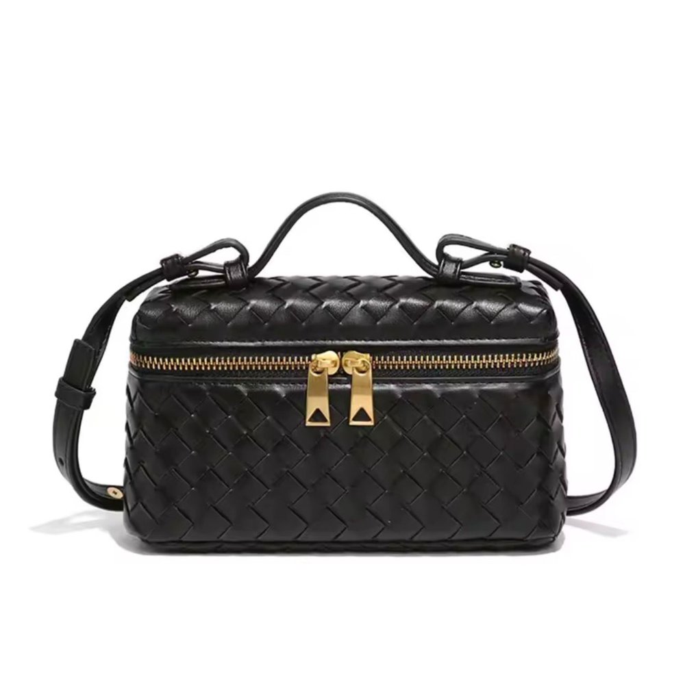 Cartera de cuero crossbody estilo lunch box 4 colores