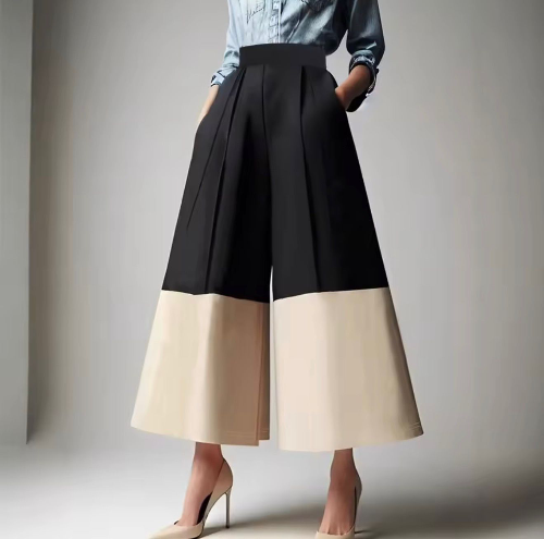 Pantaloneta pierna ancha detalle mitad de 2 colores SMLXL
