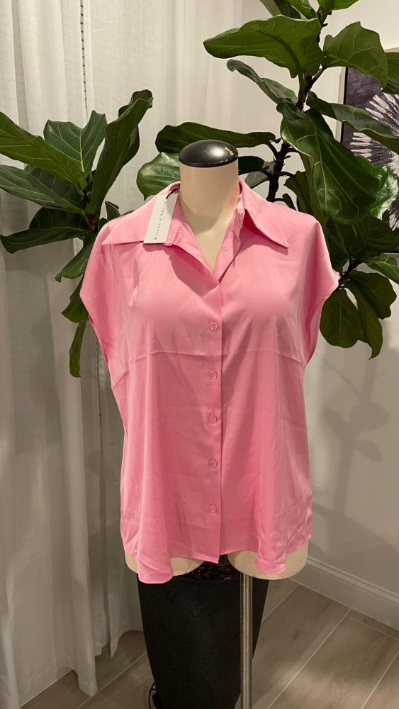 Blusa rosada de saten MAISON D AMELIE TM