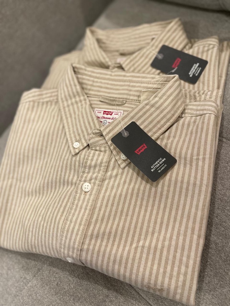 Camisa botones beiges rayas manga corta LEVIS TML