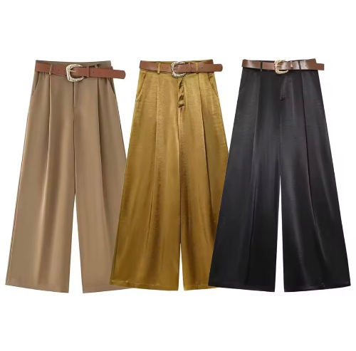 Pantaloneta pierna ancha faja de cuero 3 colores