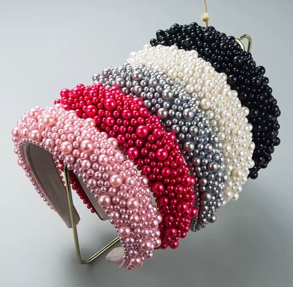 Diadema de perlas 4 colores