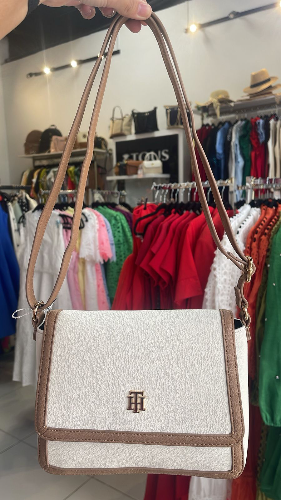 Cartera Crossbody TOMMY H blanco con cafe