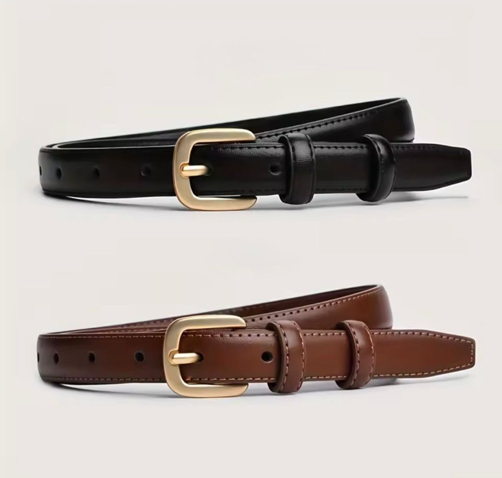 Faja basica de cuero pin dorado 2 colores