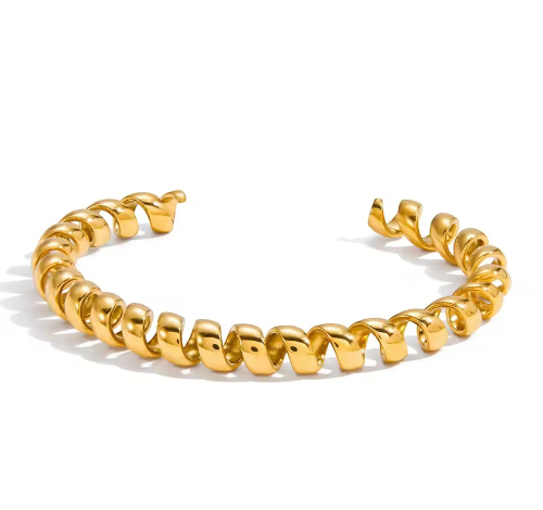 Pulsera de espiral resorte dorada