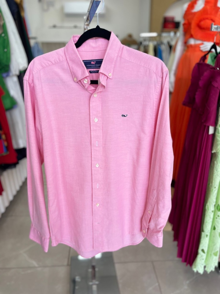Camisa manga larga botones rosada tela OXFORD VINEYARD VINES Talla S