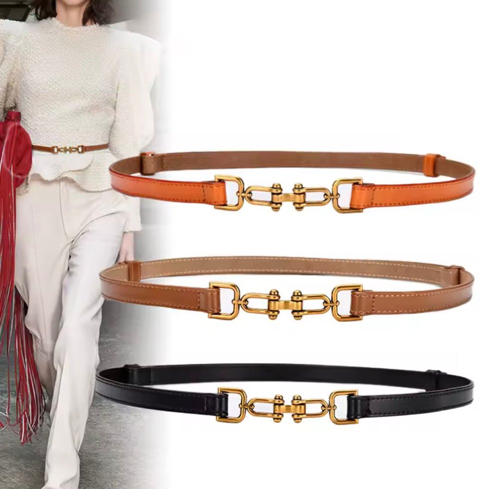 Faja delgada pin 2 eslabones dorados 4 colores