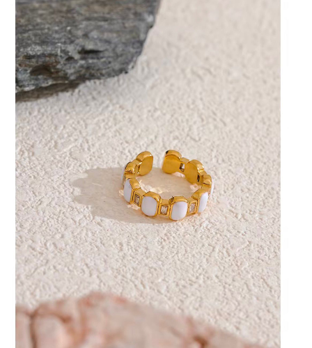 Anillo ajustable piedras blancas y brillos