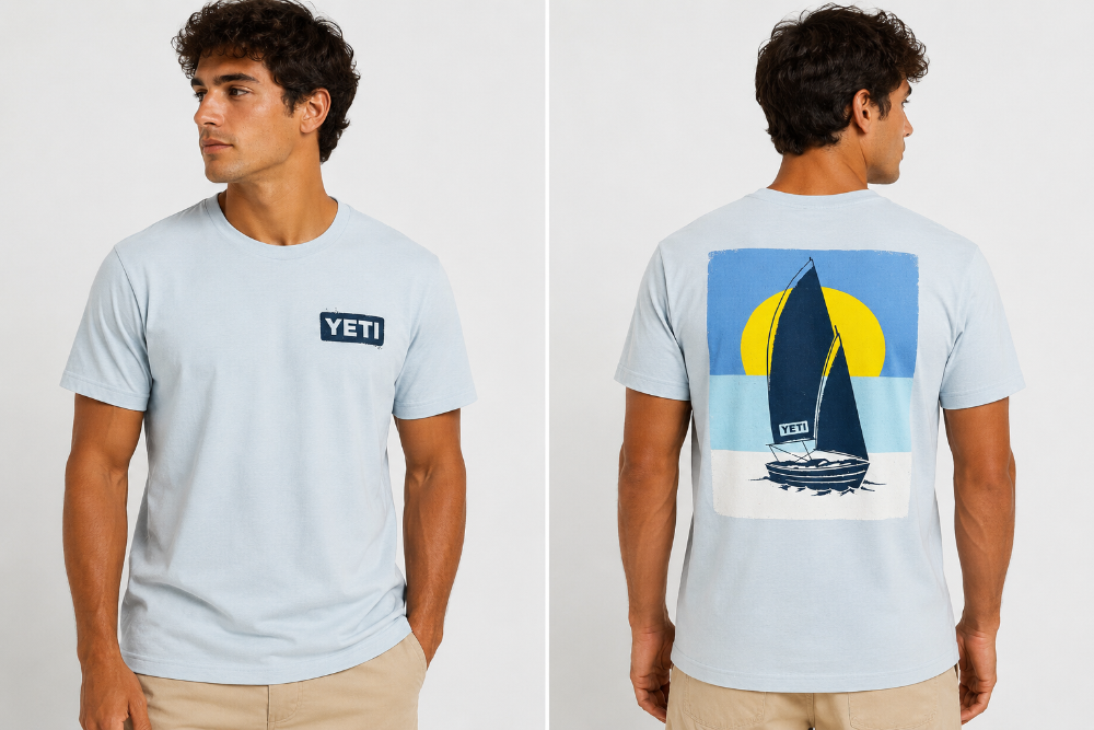 Camiseta Yeti celeste velero