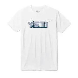 Camiseta Yeti blanca fishing logo