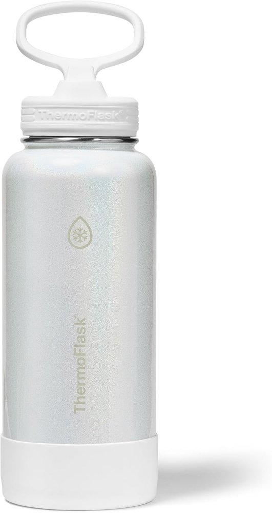 Botella Thermoflask 32 Oz  blanca holografica