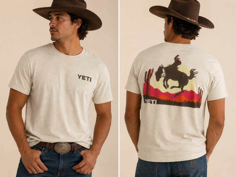Camiseta Yeti  beige cowboy