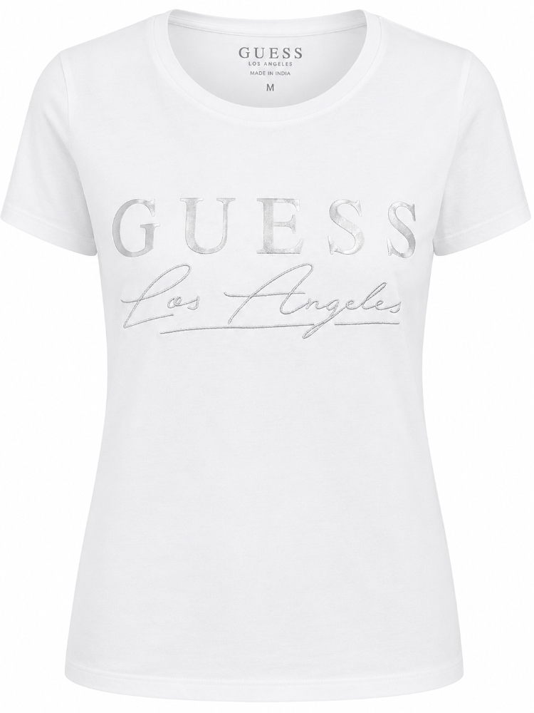 Camiseta para mujer Guess Blanca silver logo