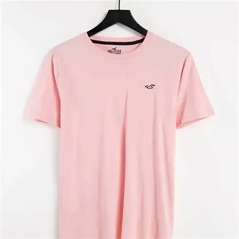 Camiseta Básica Hollister rosa claro