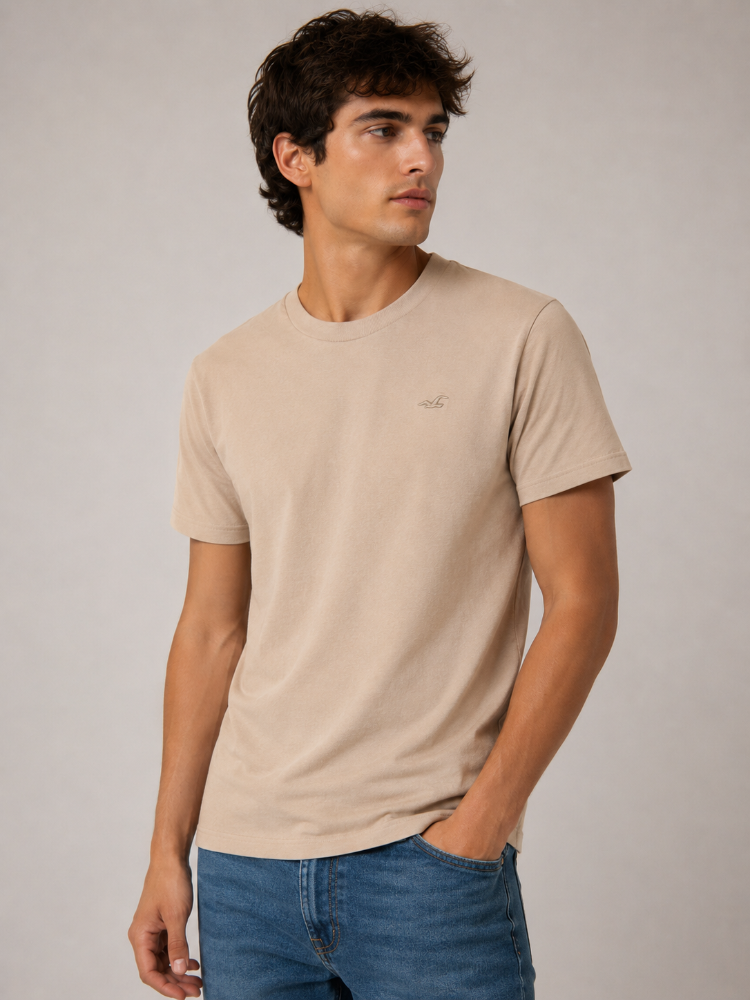 Camiseta Básica Hollister beige 2