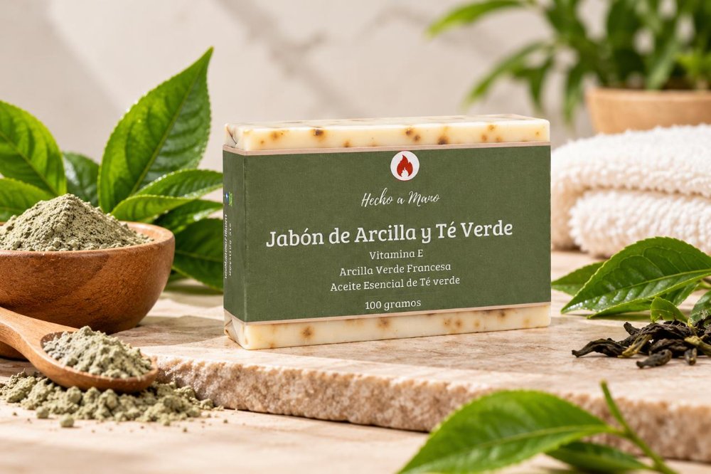 Jabón Facial de Arcilla y Té Verde