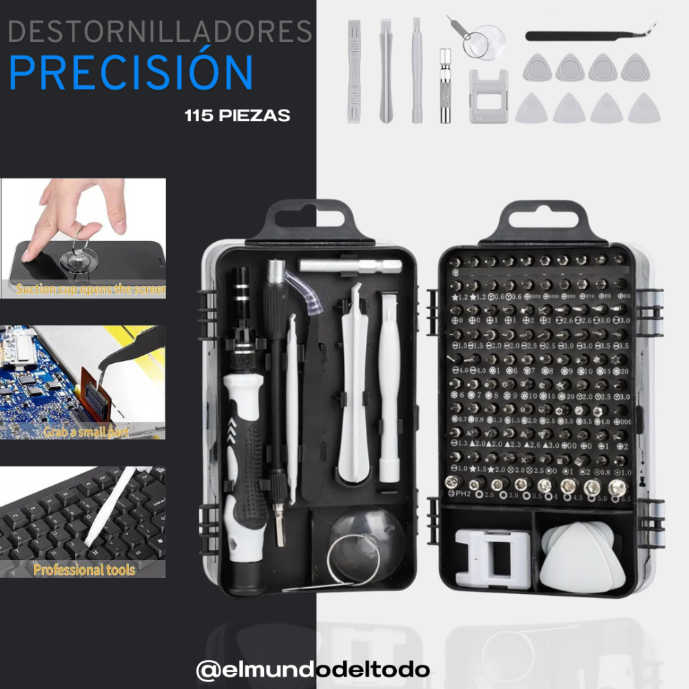 Kit destornilladores de precision (115pcs)