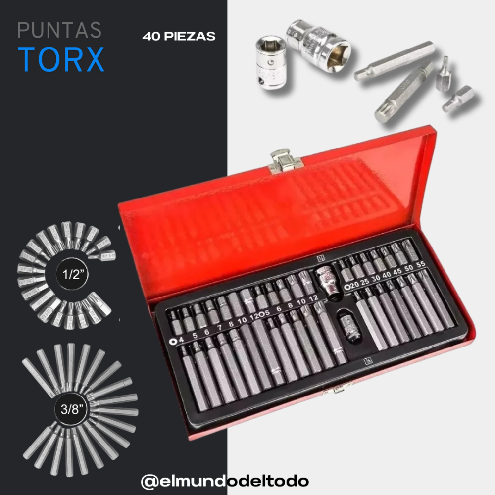 Kit de 40pcs de Puntas TORX