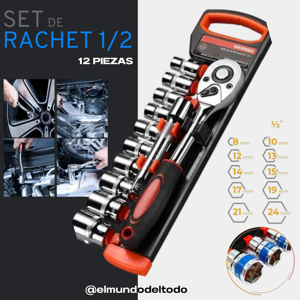 Set de Rachet de 1/2 (12pcs)