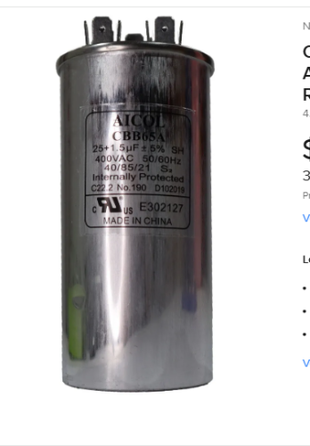 CAPACITOR DOBLE SICAP 25 + 1.5 P/AIRE