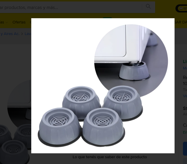 PATAS PARA LAVARROPAS ANTIIBRACION/ ANTIDESLIZANTE x 4
