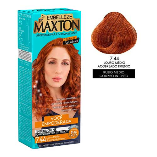 Tinte Maxton 7.44 Rubio Medio Cobrizo Intenso