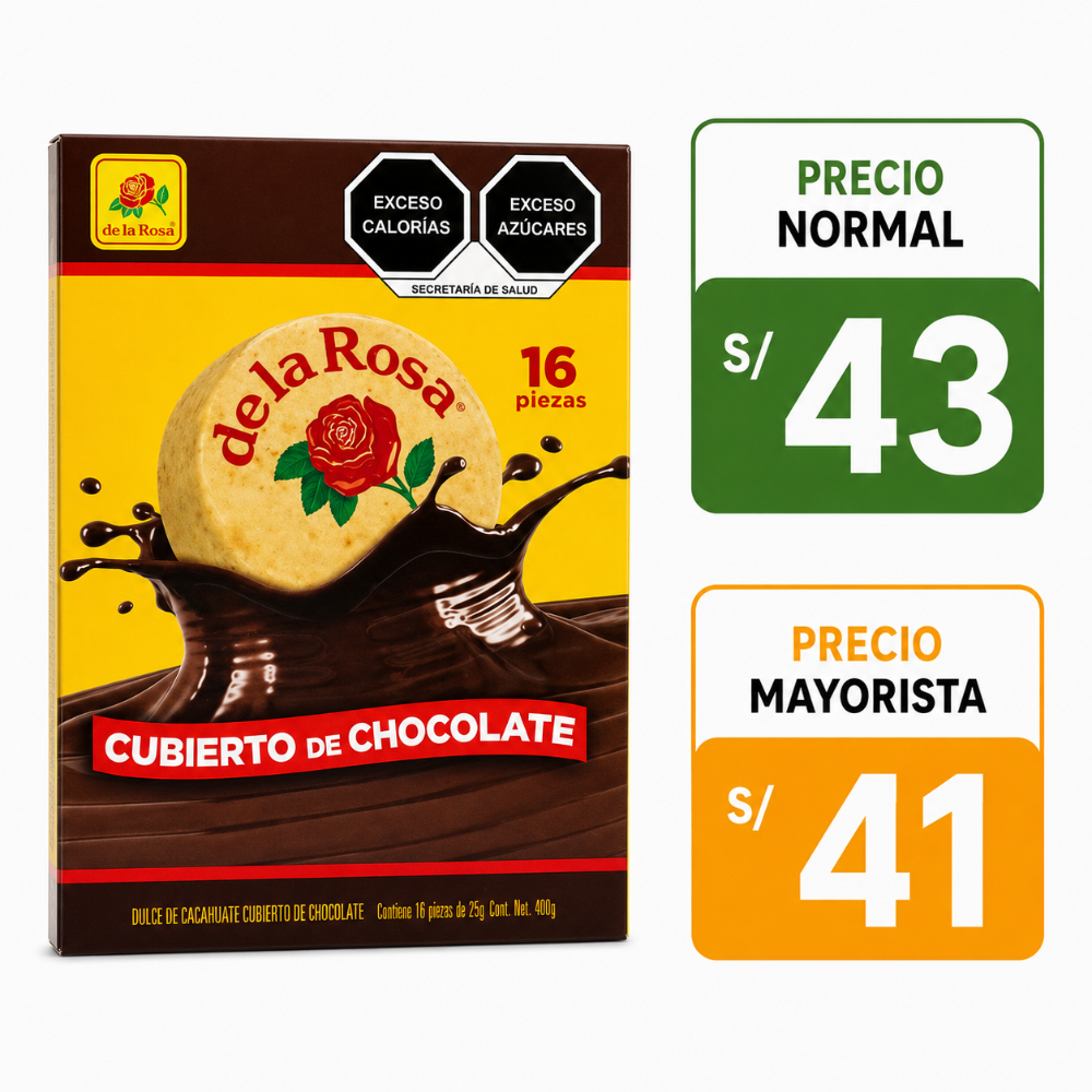 A165 Mazapán bañado en chocolate 16pzs de 25grs.