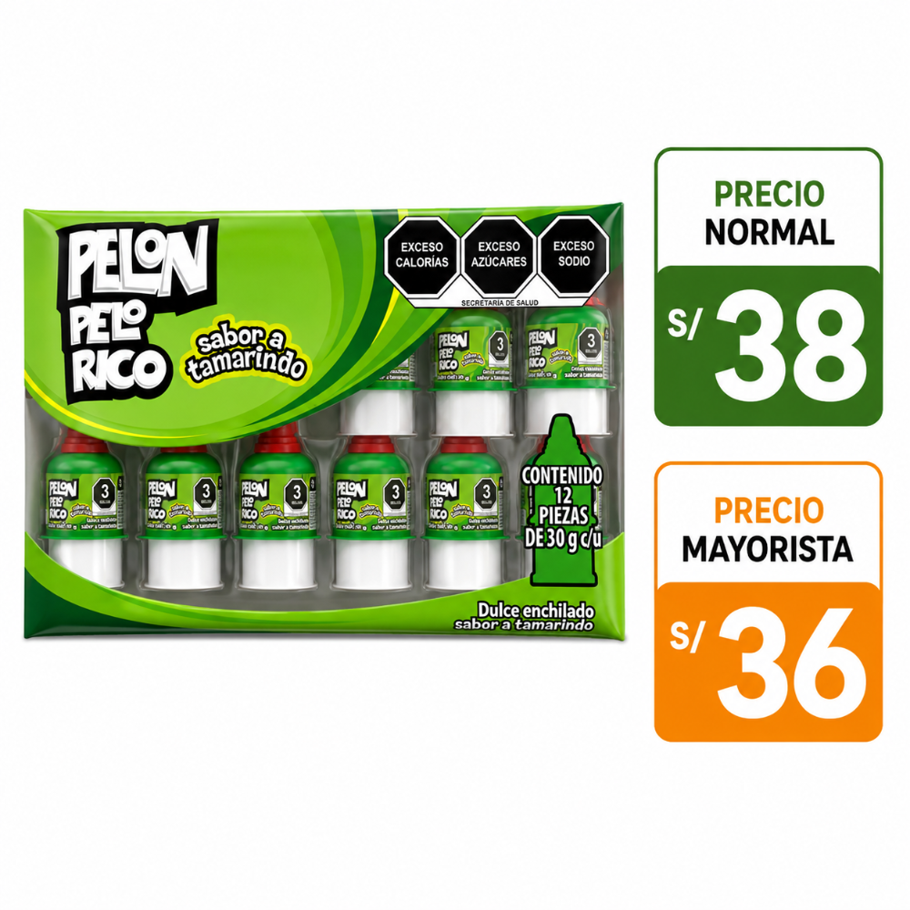 A047 Pelon pelo rico sabor a tamarindo 12 pzs 30g c/u