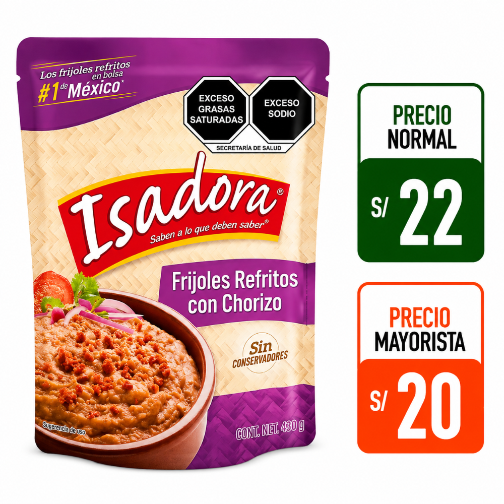 A134 frijoles refritos con chorizo 430 gr