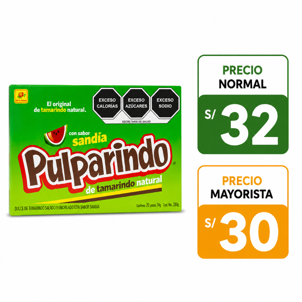 A197 Pulparindo sandía 20 pzas de 14grs c/u