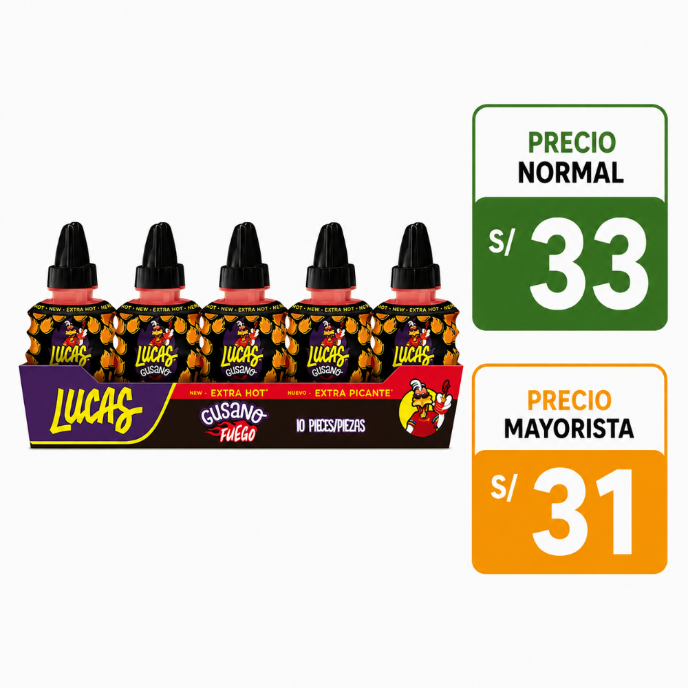 A044 Lucas gusano fuego picante 10pzs