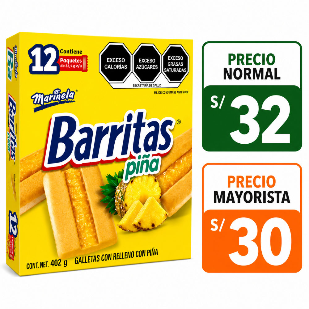 BARRITAS PIÑA 4 PAQUETES
