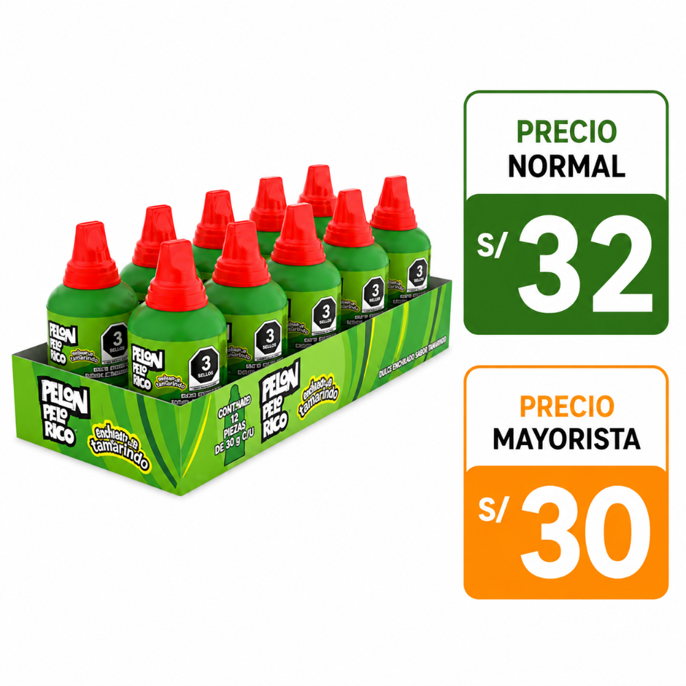 A046 Pelón pelo rico tamarindo 10 pzs. 30g. c/u