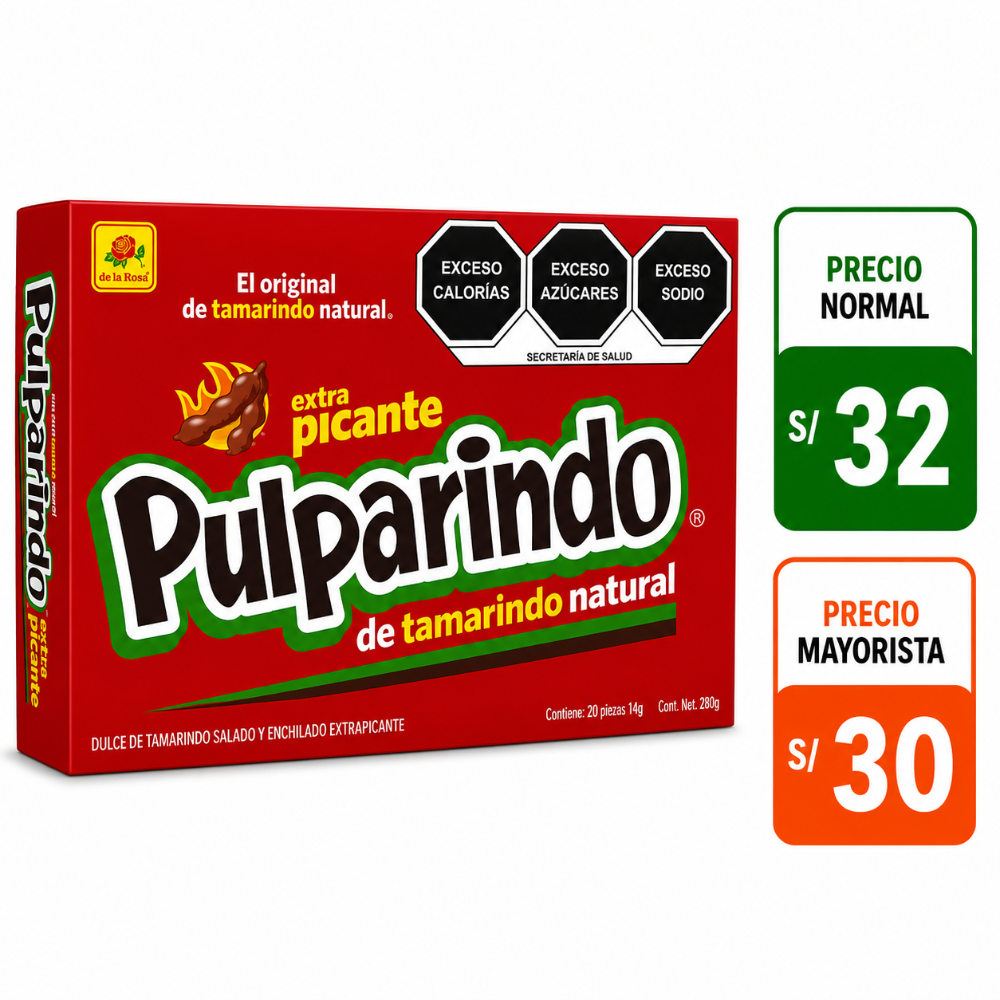 A088 Pulparindo tamarindo extra picante 20 pzs de 14grs c/u