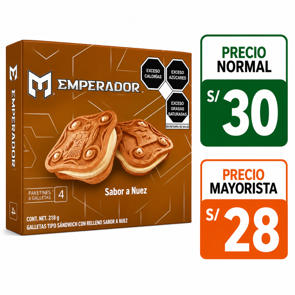 A207 Emperador sabor nuez 4 pack 6 c/u