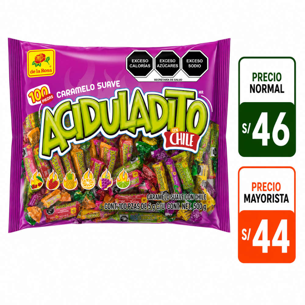 Aciduladito con chile 100 pzs