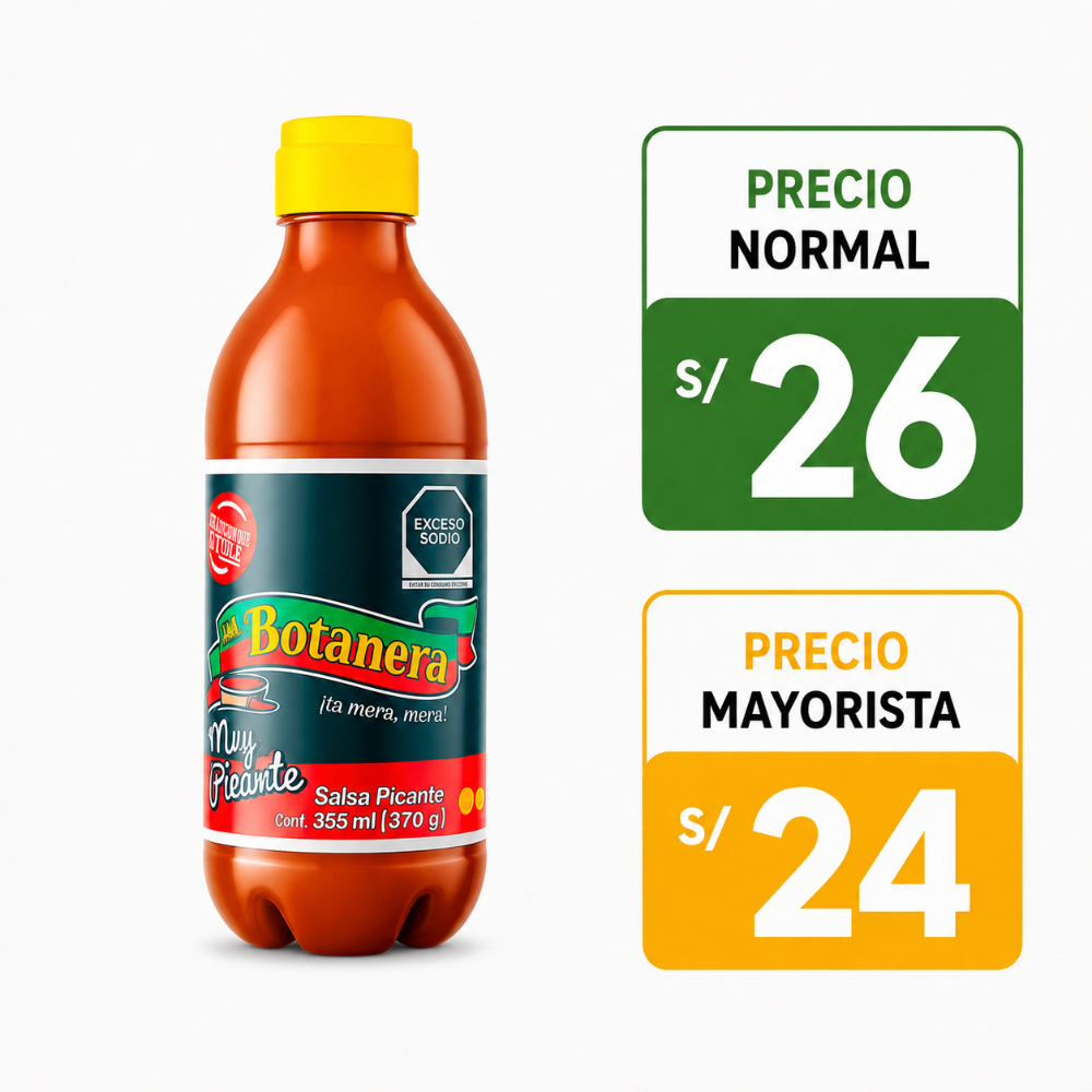 Botanera negra picante 370 ML.