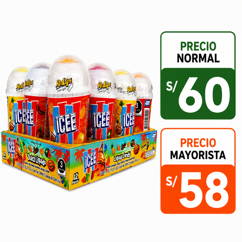 A198 Caramelo líquido rol lips icee 12pzs