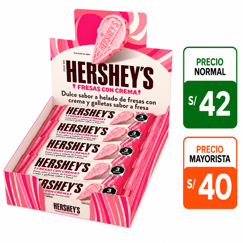 A096 Hershey's fresa con crema 10 barras 20g c/u