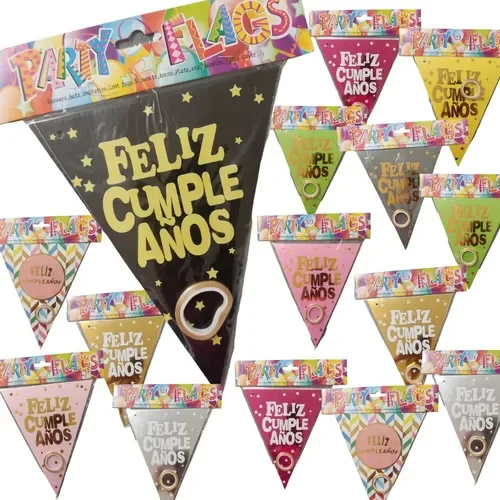 Banderines Feliz Cumpleaños Surtidos