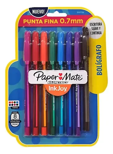 boligrafo kilometrico fucsia y violeta