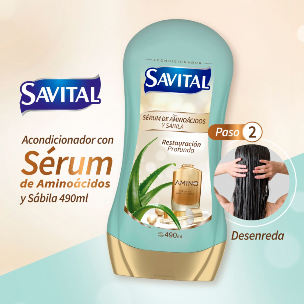 Acondicionador savital con serum de aminoacidos y sabila