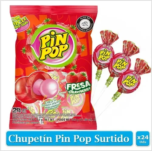 chupeta fresa pin pop