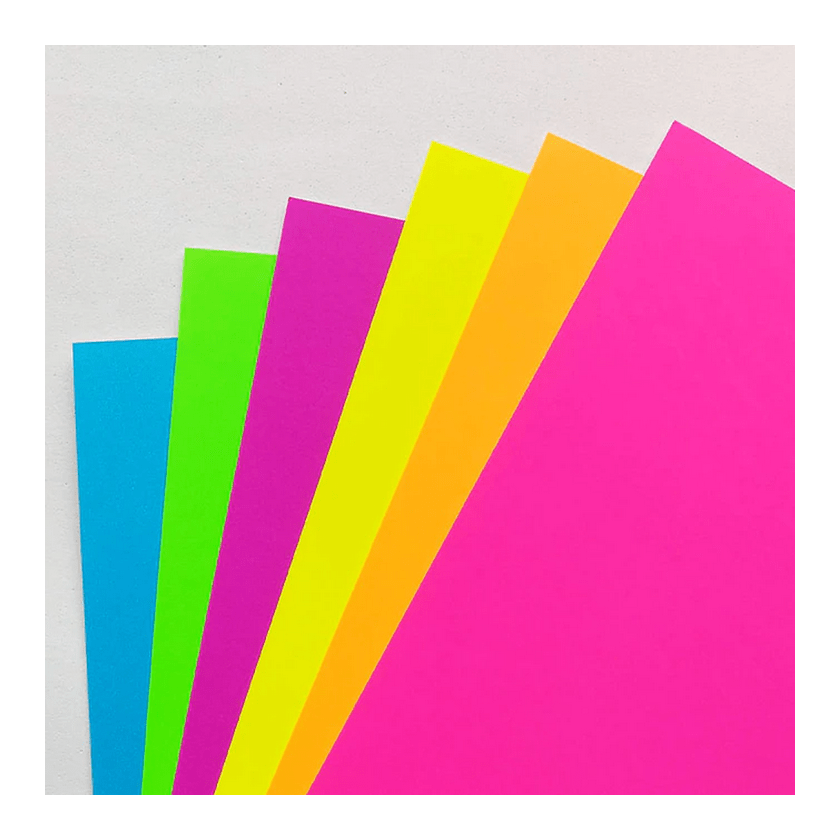 Cartulina fluorescente por unidd(colores variados)