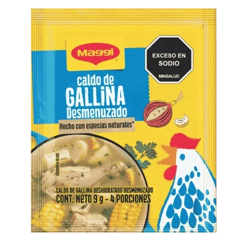 Caldo d gallina desmenuzado