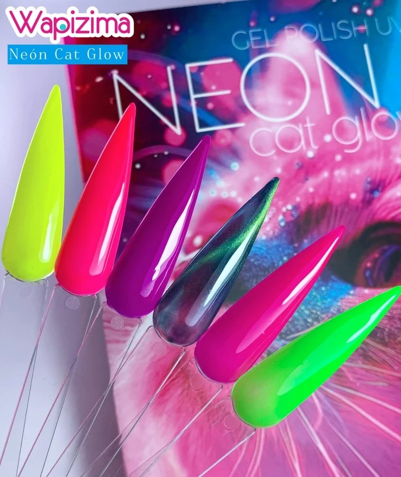 Gamas de Geles Polish 6 piezas Neon Cat Glow